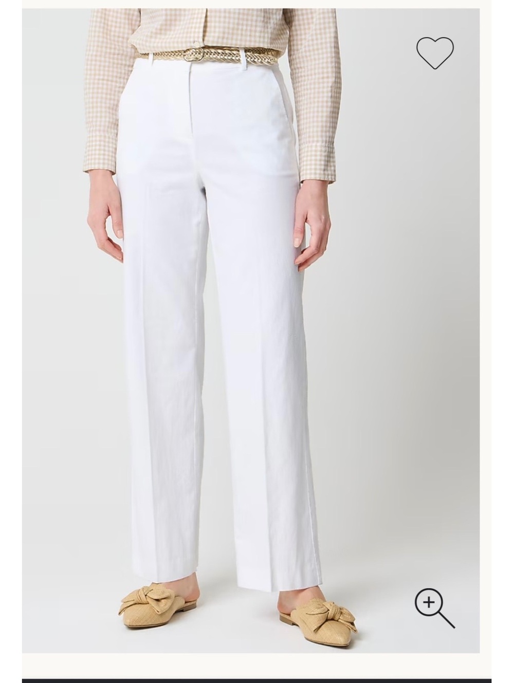 J. Crew Remy pant White Linen Cotton Blend wide Leg women’s size 14